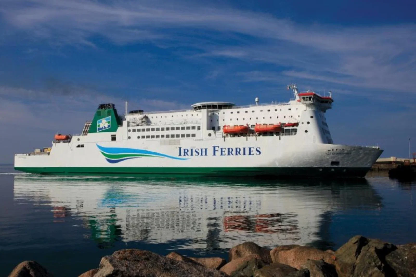 Ciudad de Mahon and Isle of Innisfree will join Isle of Inishmore (pictured) on the Dover-Calais route (Credit: Irish Ferries)
