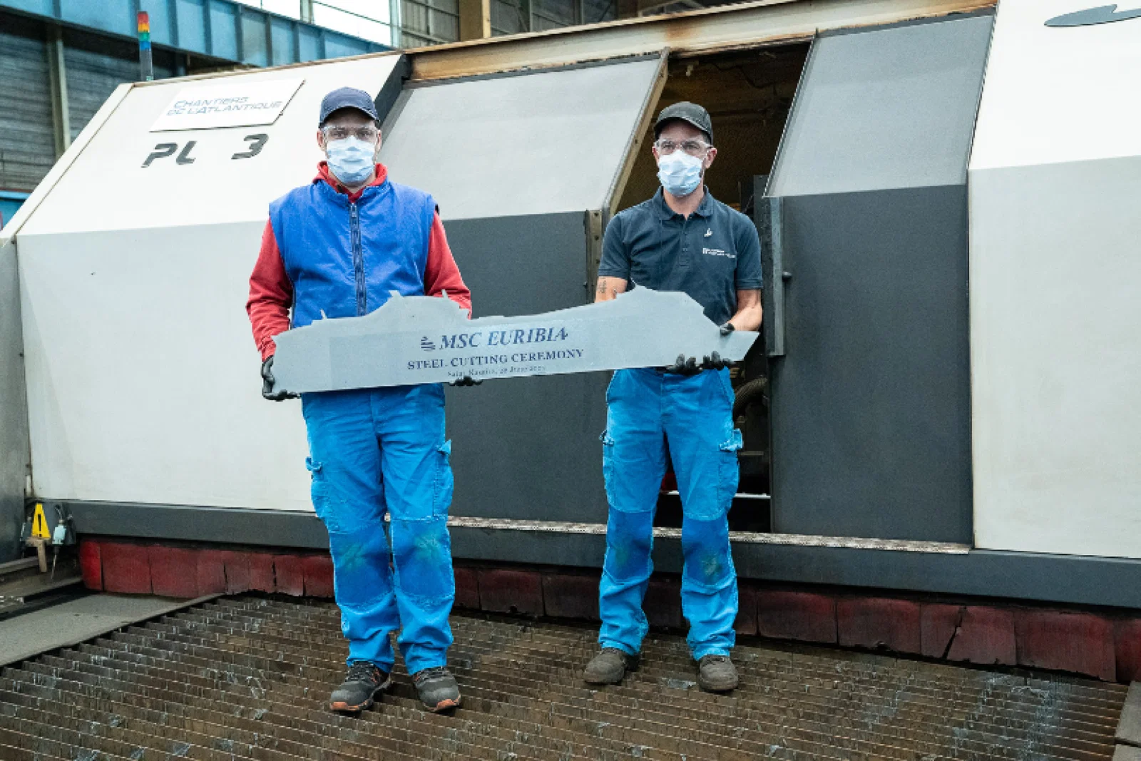 The vessel's steel cutting ceremony took place at the Chantiers de l’Atlantique shipyard in France on 28 June