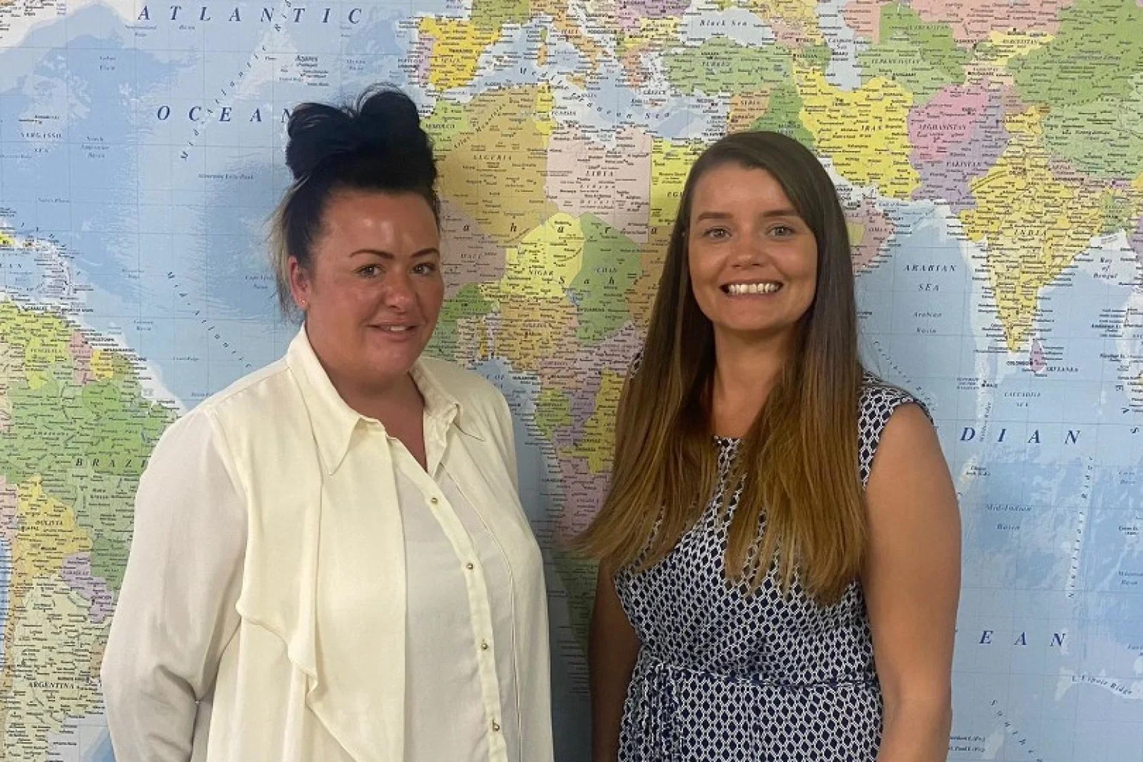 Jenna McCullagh (left) with Holiday Franchise Company new arrival Kimberly Hood (right)