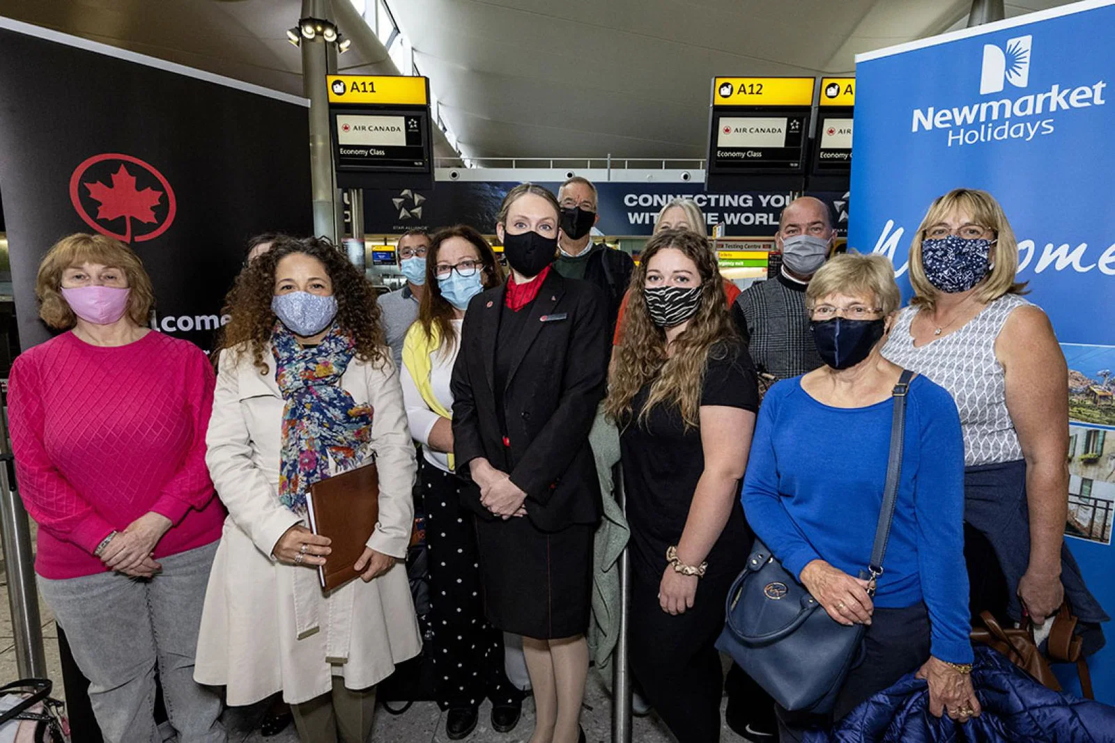 The Newmarket Holidays clients pictured at Heathrow