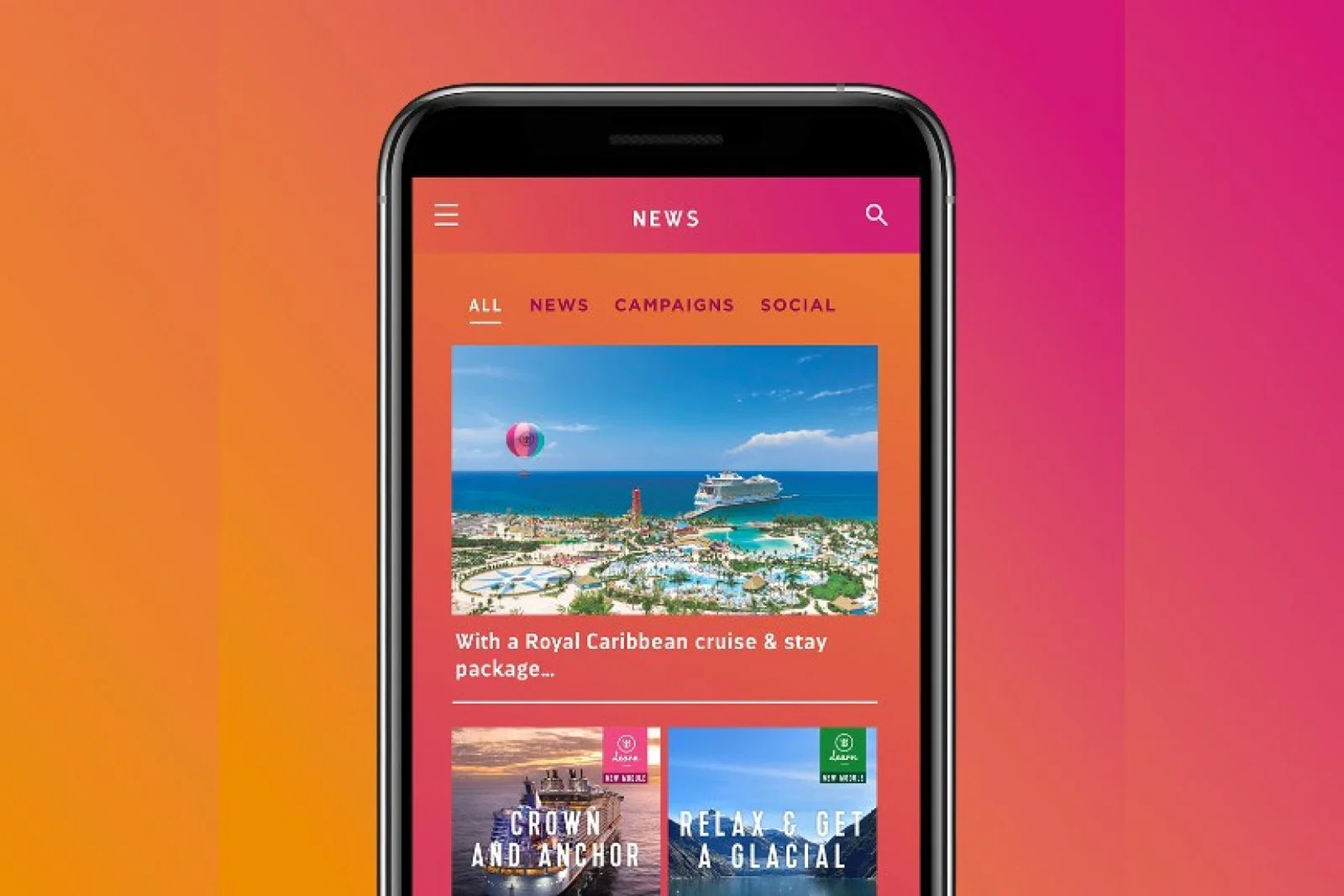 The app enables travel agents to learn about flash sales and enter exclusive competitions