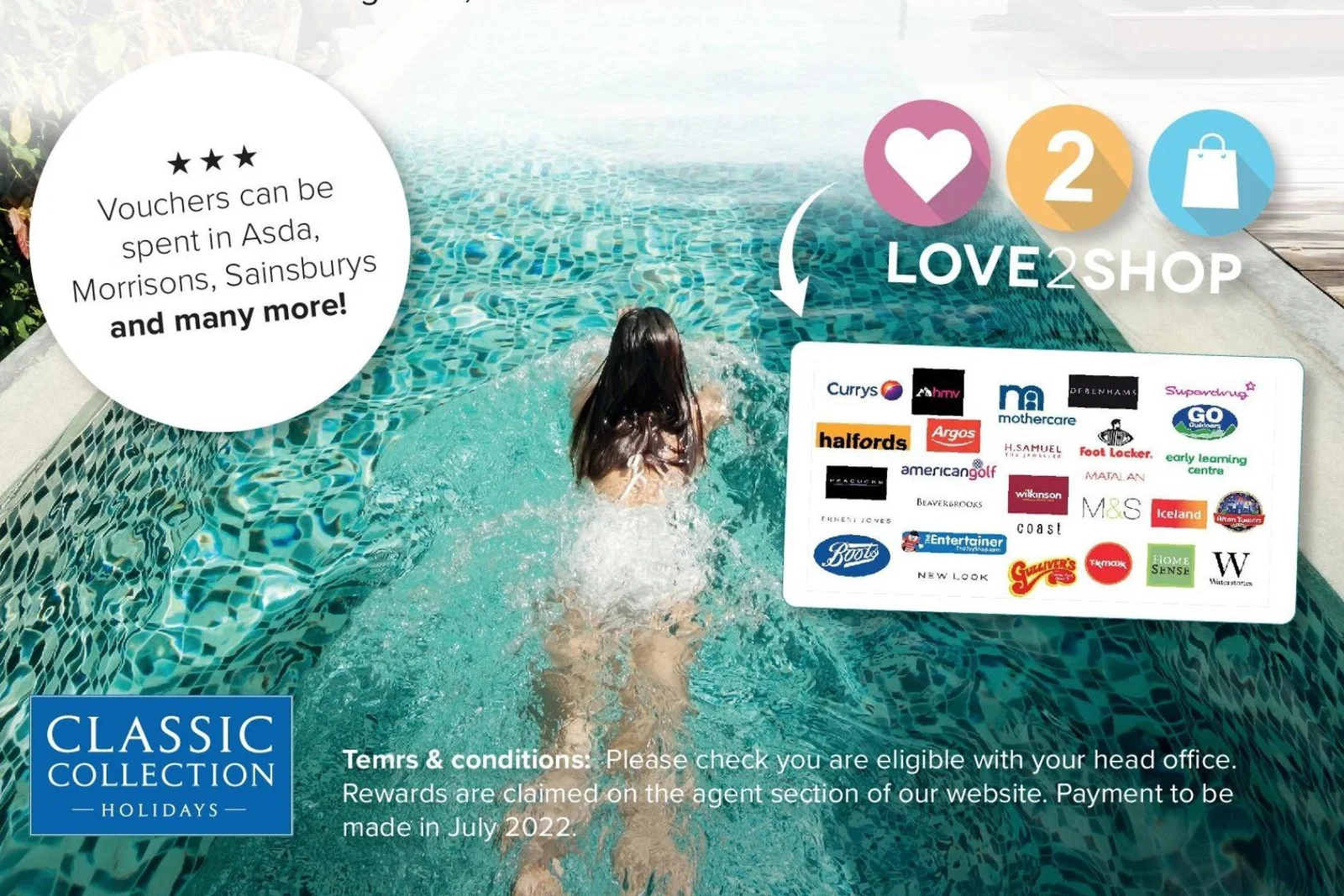 Agents can earn between £25 and £250 worth of vouchers on each Classic booking