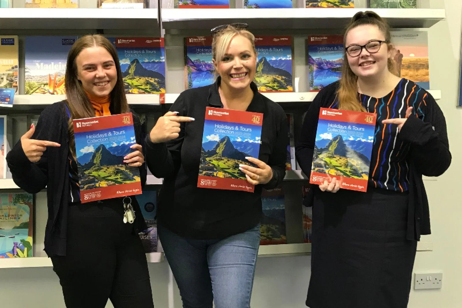 Amy Yeomans and Natasha Ward from Hays Travel Telford with Sas Rowbotham from Newmarket Holidays