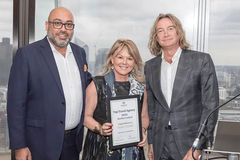 Neil Sealy and Giles Rooney, Exsus Travel with Sandra Corkin, Oasis Travel