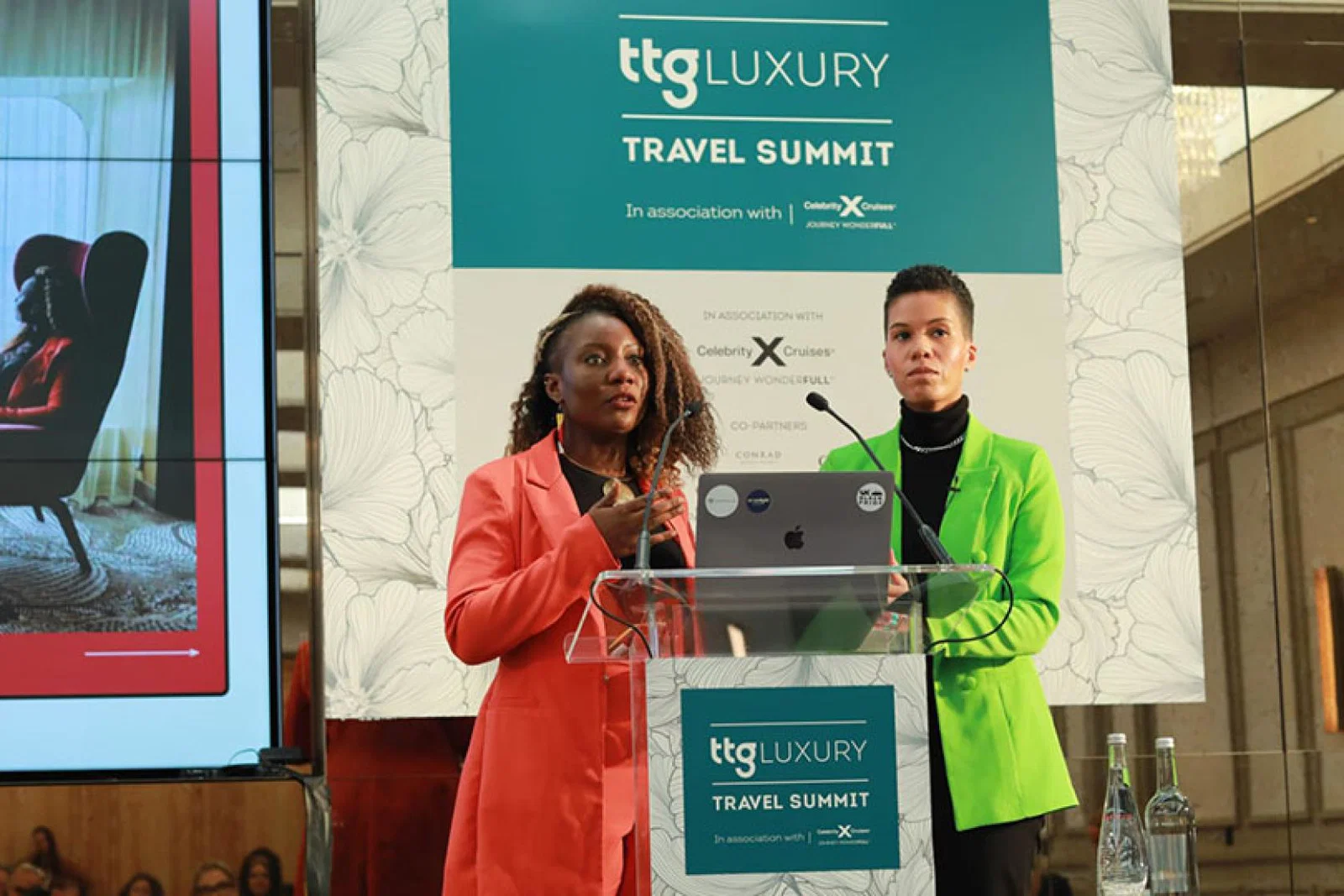 The Queer Nomads co-founders Aisha Shaibu (left) and Lexie Lenoir urged delegates at the TTG Luxury Summit to evaluate their marketing imagery