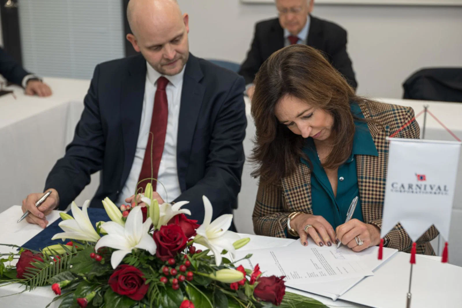Carnival Cruise Line president Christine Duffy at the signing ceremony