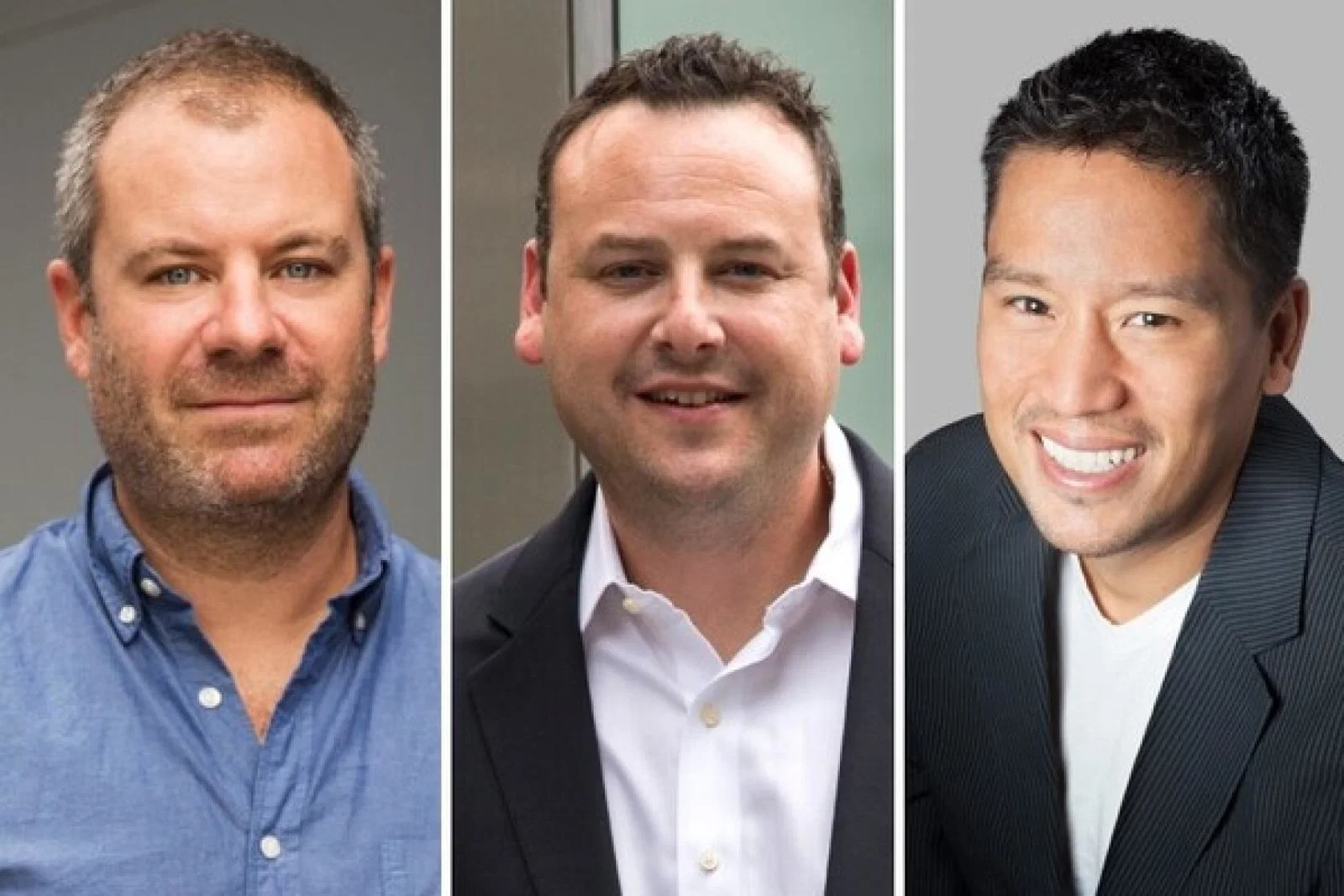 L-R: Jeff Russill, G Travel Community chief executive; Ben Perlo, G Adventures president and chief executive; Bruce Poon Tip