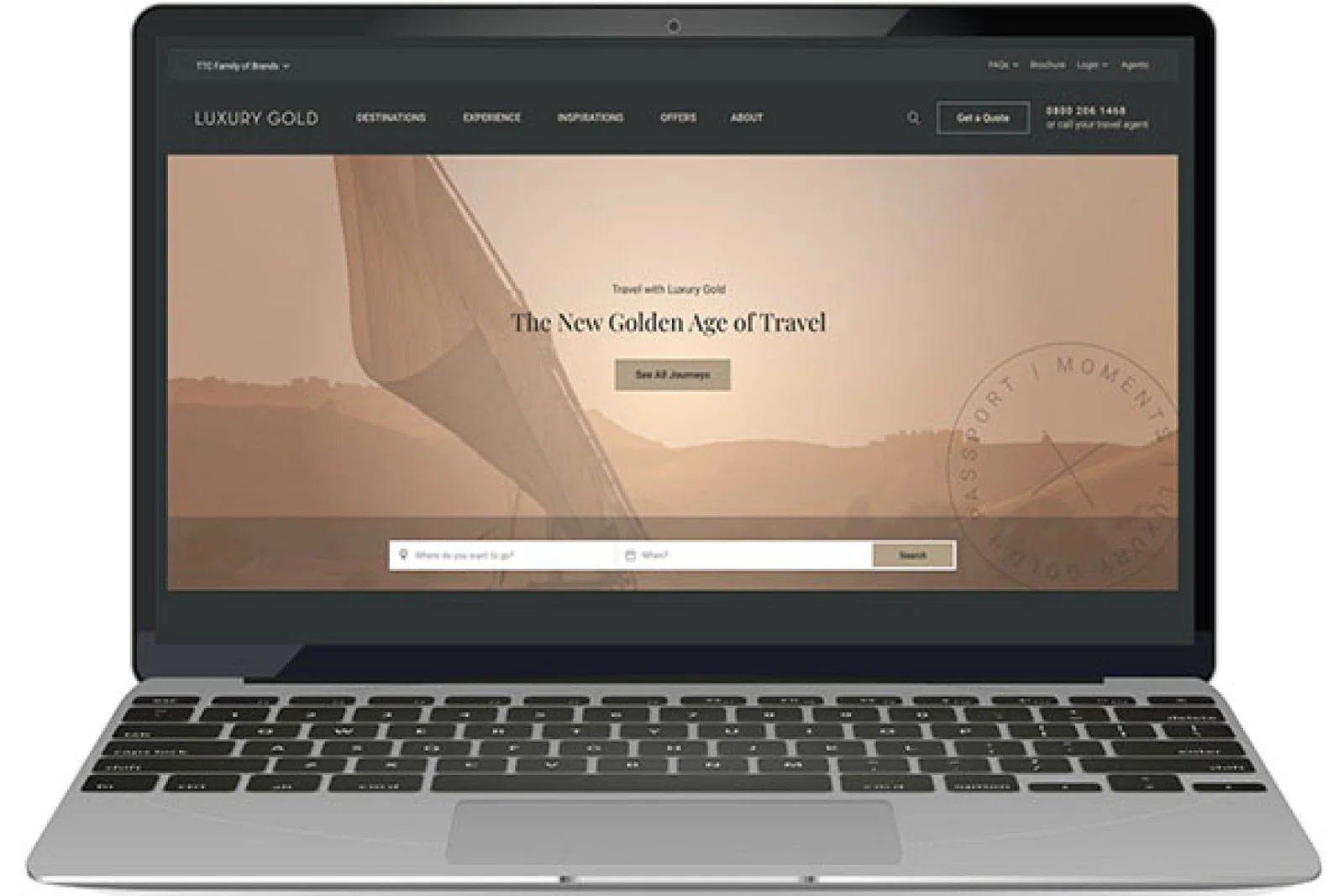 The new-look Luxury Gold website