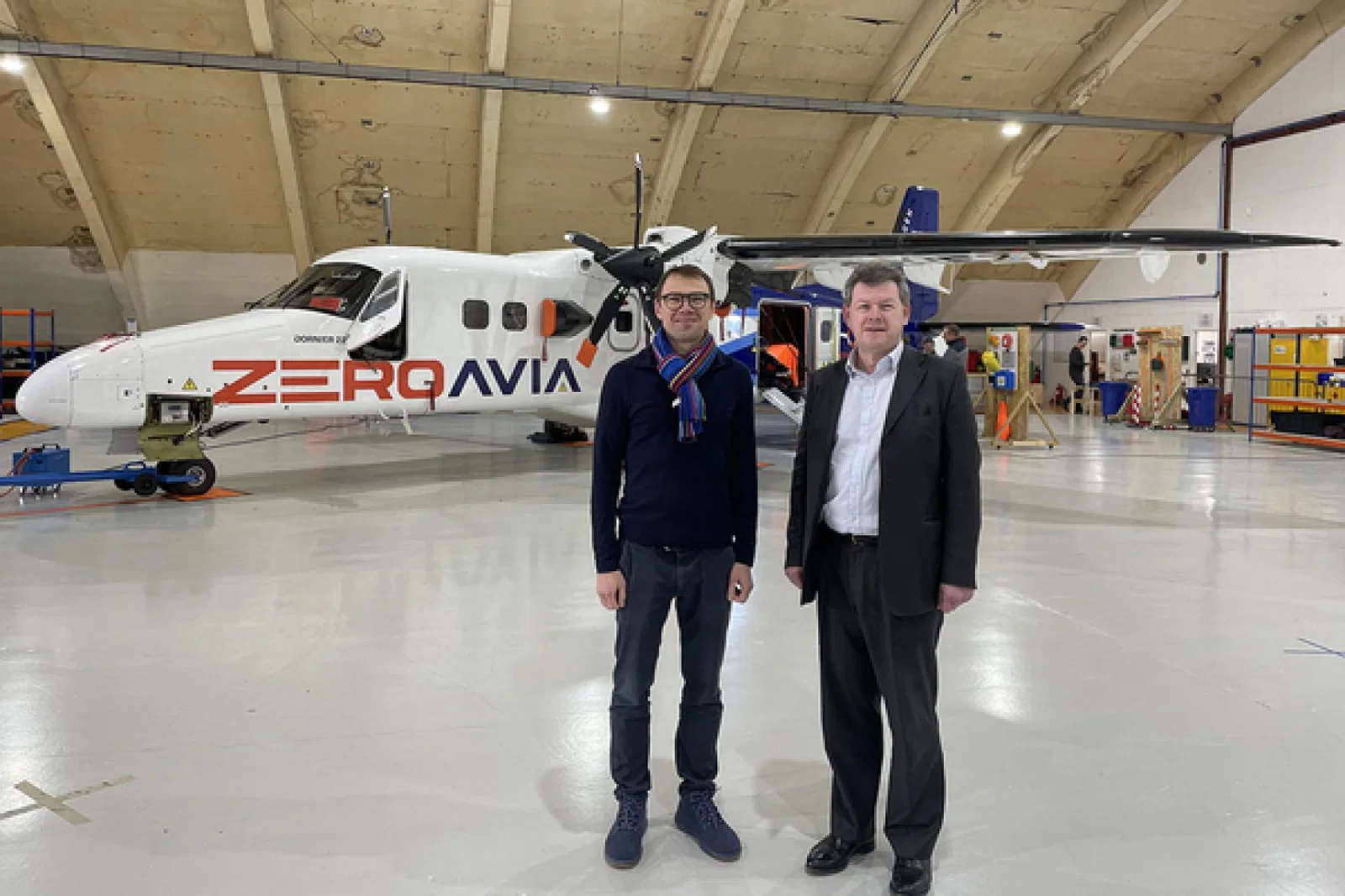 Sergey Kiselev, ZeroAvia, with Simon Richards, Birmingham airport