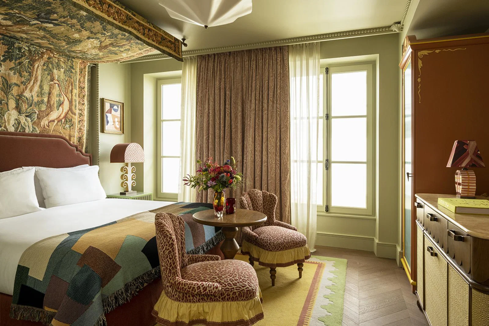 Le Grand Mazarin's look is French classicism offset with flamboyant decor