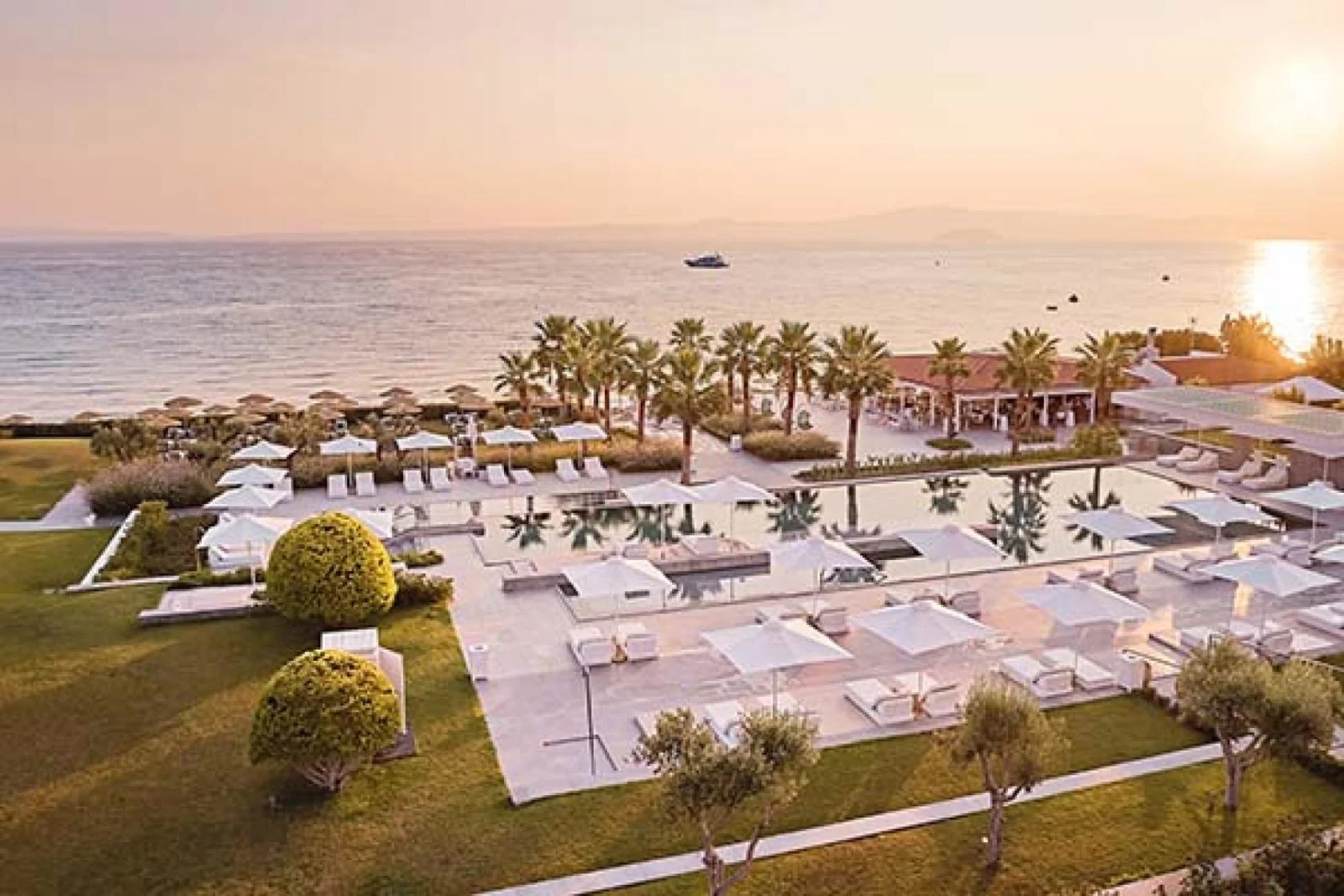 The pool is at the heart of the new Domes Noruz Kassandra