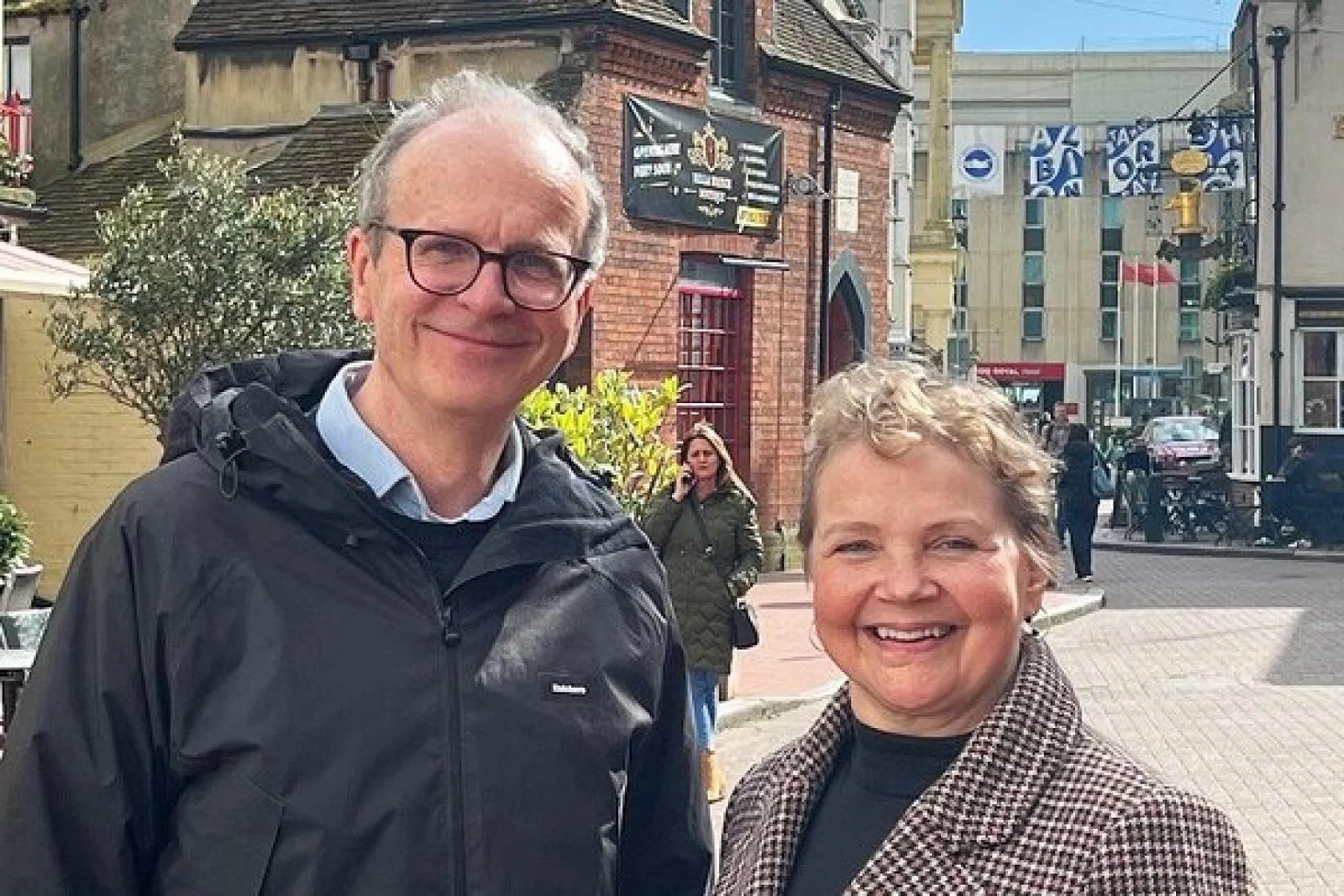 Responsible Travel's Justin Francis with Debbie Hindle