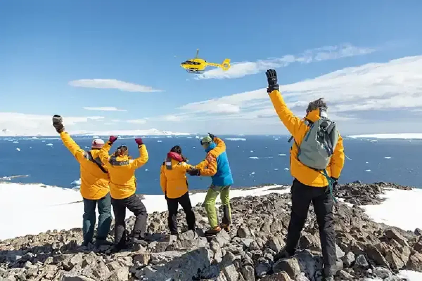 Clients can explore Antarctica by helicopter with Quark Expeditions. Credit: Michelle Sole 
