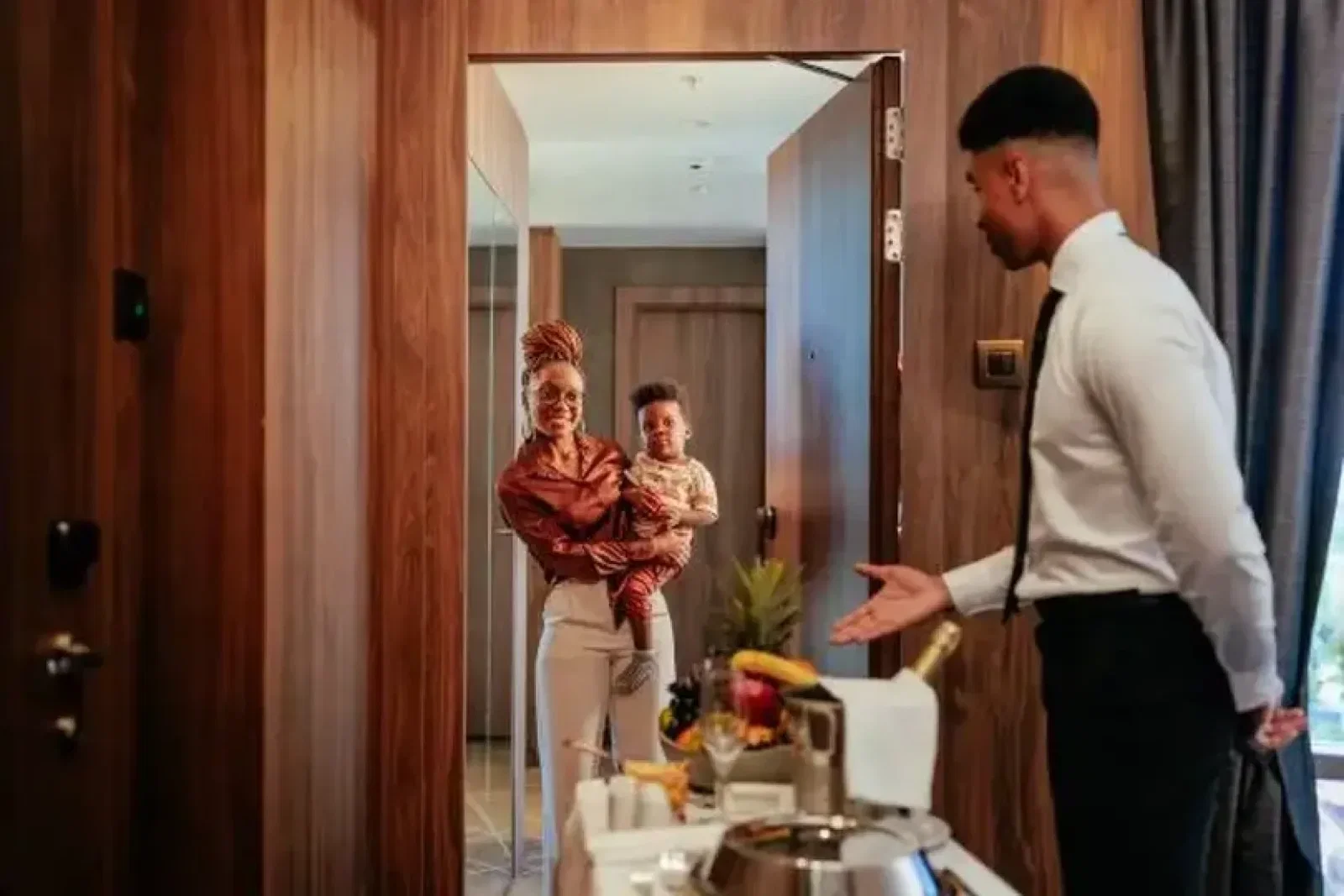 Luxury hotel guests