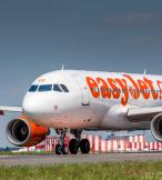 An easyJet aircraft on the runway in Prague
