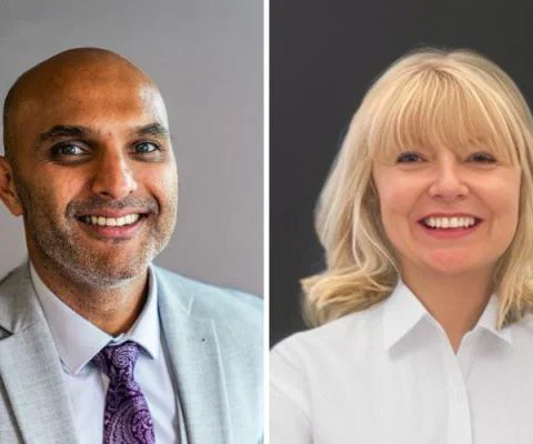 Travelpack chief Vishal Patel pictured with cruise lead Emma Sanger-Horwell