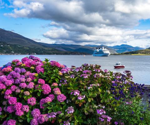 A cruise ship in Ullapool, Scotland