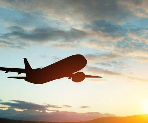 Black silhouette of plane