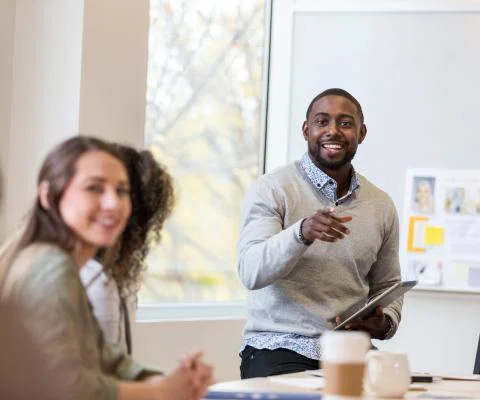 Leading a team meeting