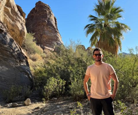 Jake Graf trekking in Cahuilla Canyon