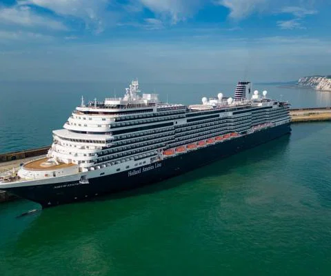 Holland America Line cruise ship NSDM docked in Dover, UK