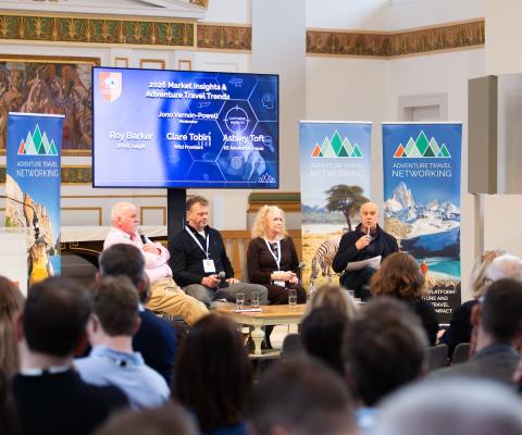 A panel featuring Spike Insight, KE Adventure Travel and Wild Frontiers at the ATN Conference 2026