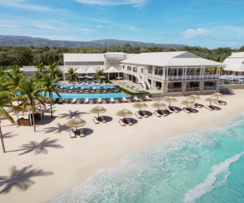 The all-new Sandals Montego Bay, framed by uninterrupted ocean views, following a reimagined beachfront designed to open the horizon