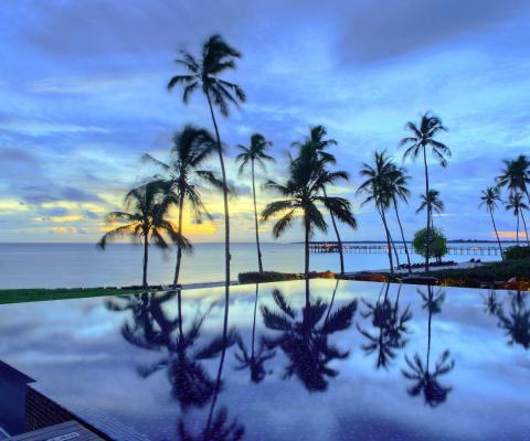 Infinity pool at sunset 