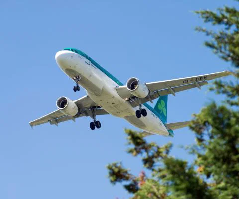 An Aer Lingus aircraft comes in to land at Heathrow airport
