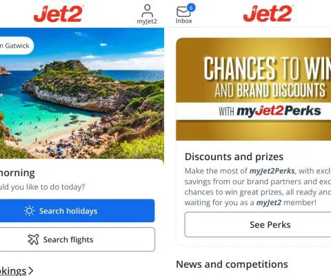 Jet2's myJet2 app