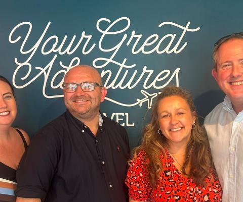 Your Great Adventures Danielle Walters (Explorer Travel), Lewis Miller, Katy Docherty (Explorer Travel), and Andy Holbrook