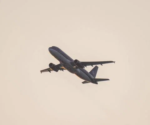 Royal Jordanian Airbus A320-200 taking off from Hamad International Airport Doha Qatar . stock photo