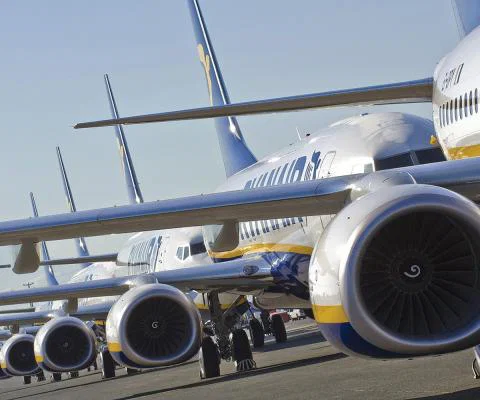 Ryanair aircraft - lined up