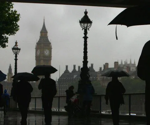 Summer rain, UK, London