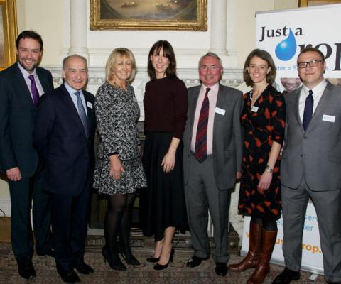 Samantha Cameron with Just a Drop founder Fiona Jeffery Patron Alastair Stewart Chris McDermott and