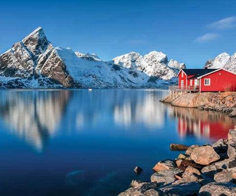 Arctic lake house