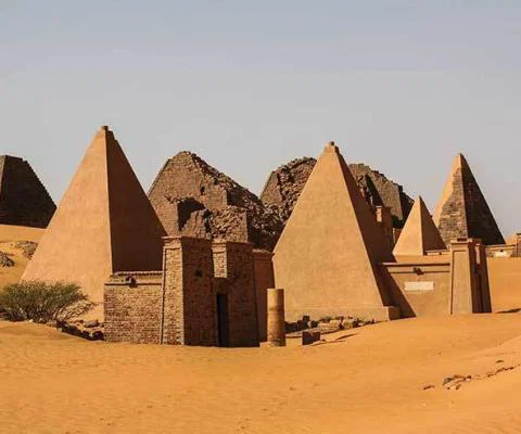 Meroe pyramids in the Sahara desert, Sudan