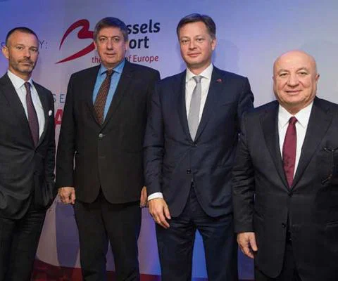 From left: ACI Europe director general Olivier Jankovec; Belgian deputy prime minister and minister