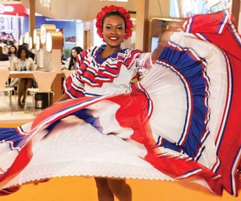 Dancer at WTM Latin America