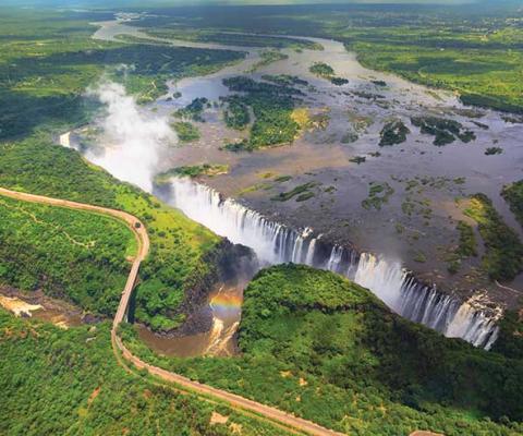 Victoria Falls aerial shot