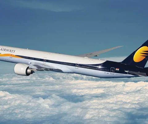 Jet Airways B777 in flight