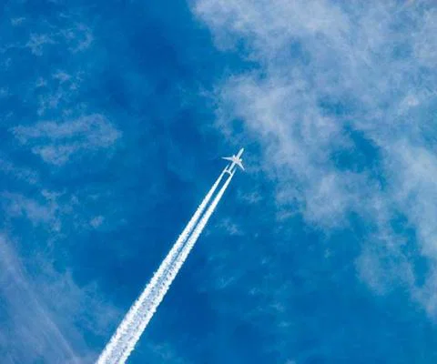 Jet in a clear blue sky