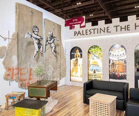 Banksy Artwork on the Palestine Stand WTM London