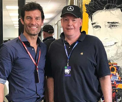 Former F1 driver Mark Webber and Silversea boss Peter Shanks