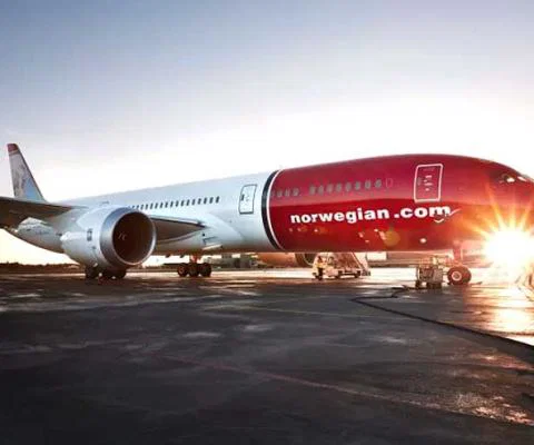 Norwegian aircraft at dawn