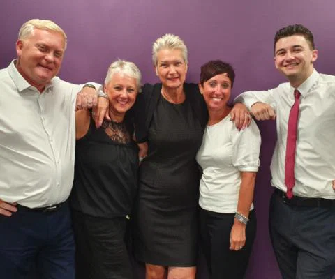 L-R: JTA's Duncan Croucher, Amanda Leggett, Diane Court, Zoe Holt and Harry Taylor
