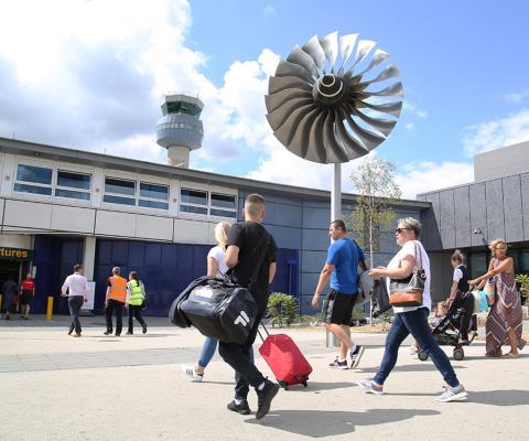 East Midlands airport, like others, awaits the return of holiday passengers