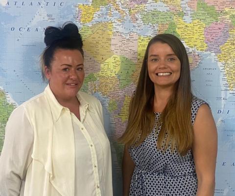 Jenna McCullagh (left) with Holiday Franchise Company new arrival Kimberly Hood (right)