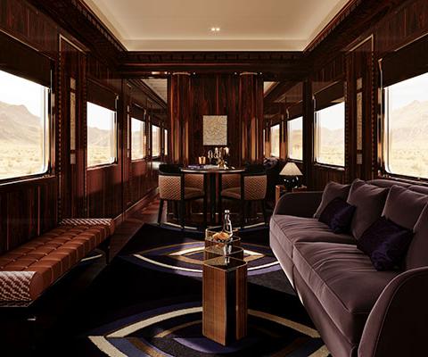 The new Orient Express Presidential Suite offers 55-square-metres of space. Credit: Maxime D'Angeac and Martin Darzacq