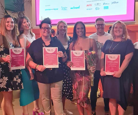 The Travel Pride Champions 2024 alongside partners Attraction World Group, Florida Keys and Key West, WeTravel